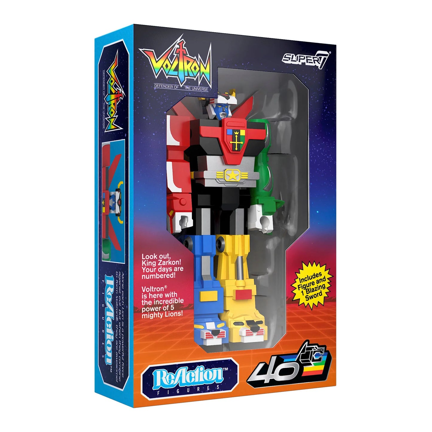 Voltron 3 3/4" 40TH Anniversary SDCC ReAction Figure BRAND NEW