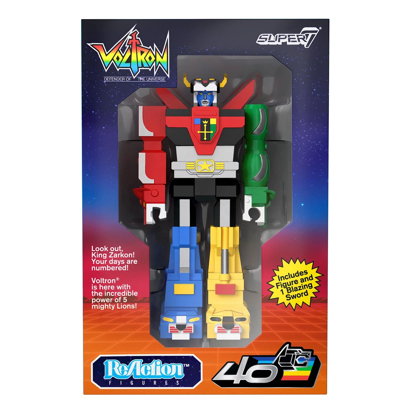 Voltron 3 3/4" 40TH Anniversary SDCC ReAction Figure BRAND NEW
