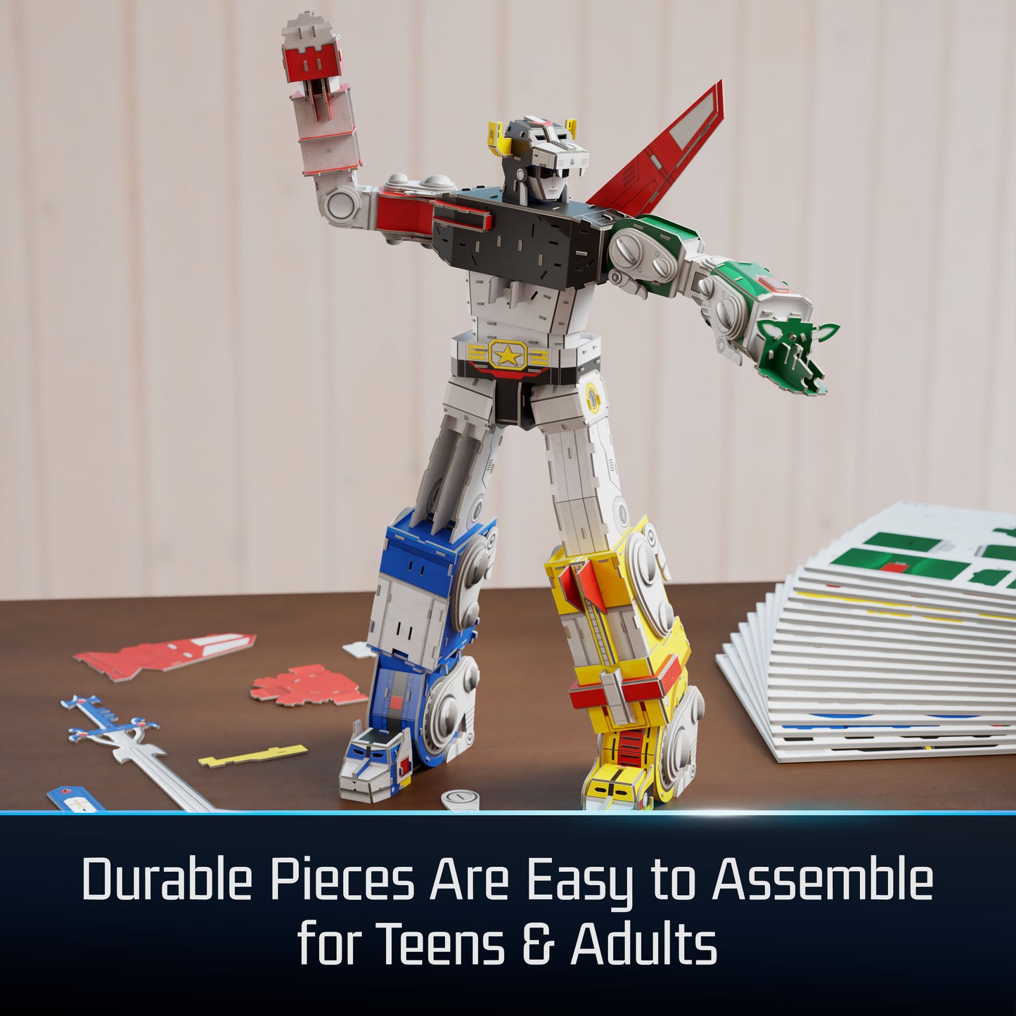4D Build, Voltron 3D Puzzle Model Kit with LED Lights