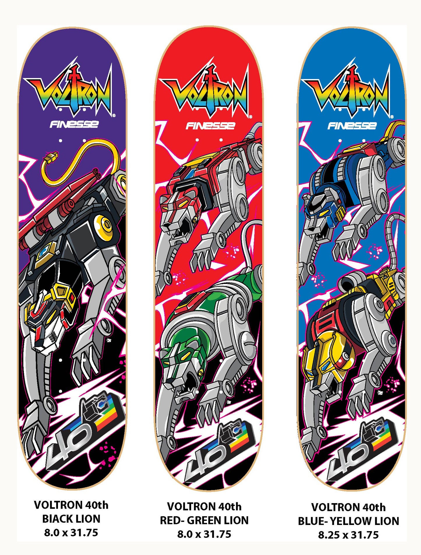 Voltron 40th Blue & Yellow Lion Board BRAND NEW